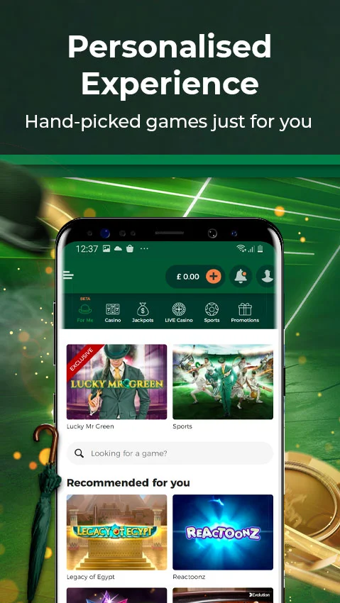 mr green online casino app - screenshot